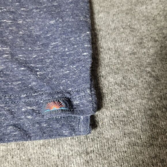 Faherty Polo Shirt Men's Size L Short Sleeve Luxe Blue Heather Performance Light - Picture 6 of 11